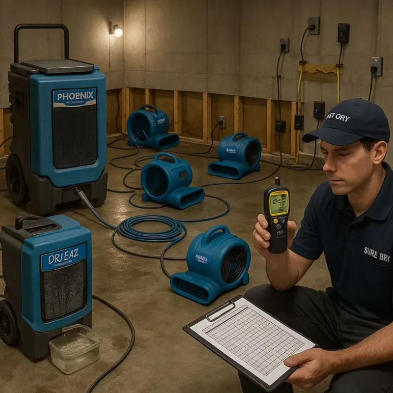 Structural Drying and Dehumidification process in Centerport, NY
